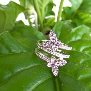 Butterfly Swarovski Silver & Crystal Ring